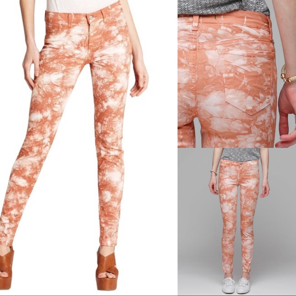 J Brand Orange Twill Acid Dye Skinny Jeans